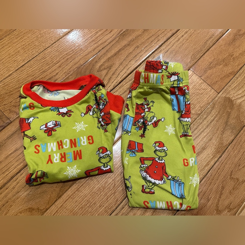 Grinch Kids Pajamas - Green and Red